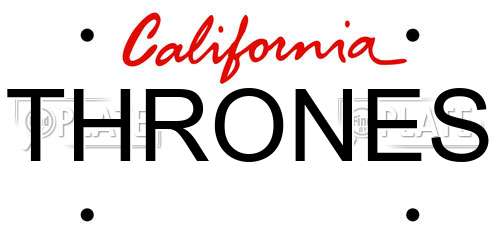 THRONES California License Plate