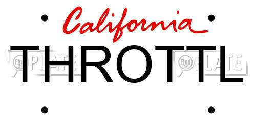 THROTTL California License Plate