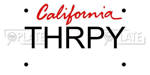THRPY California License Plate