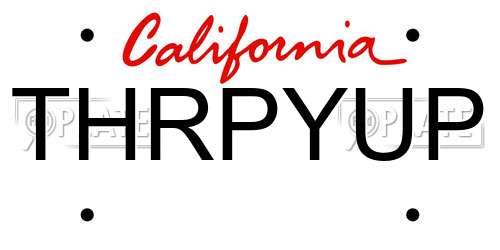 THRPYUP California License Plate