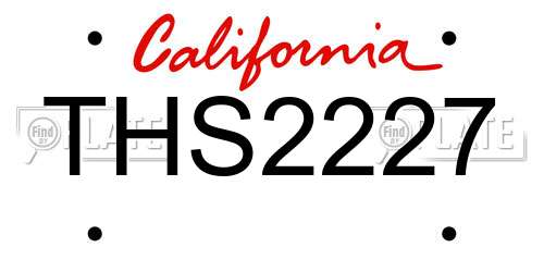THS2227 California License Plate