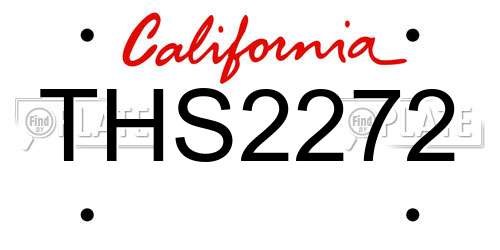 THS2272 California License Plate