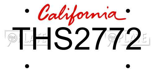 THS2772 California License Plate
