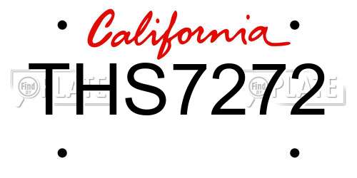 THS7272 California License Plate
