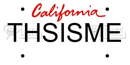 THSISME California License Plate