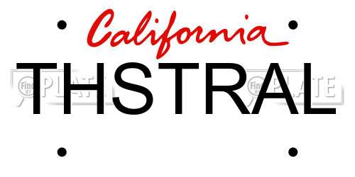 THSTRAL California License Plate