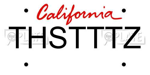 THSTTTZ California License Plate