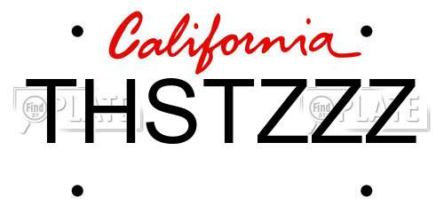 THSTZZZ California License Plate