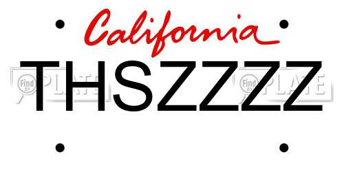 THSZZZZ California License Plate