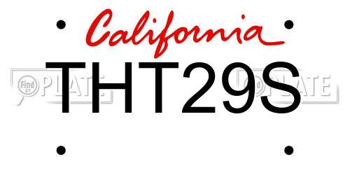 THT29S California License Plate