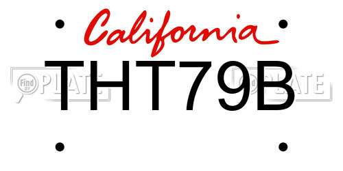 THT79B California License Plate