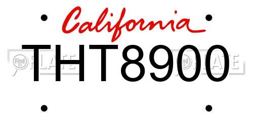 THT8900 California License Plate