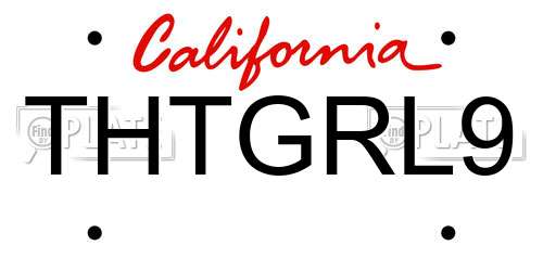 THTGRL9 California License Plate