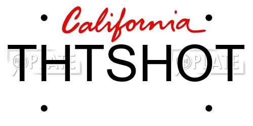 THTSHOT California License Plate