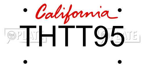 THTT95 California License Plate
