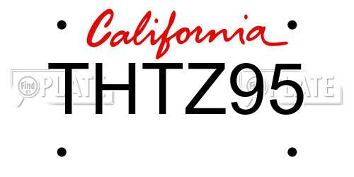 THTZ95 California License Plate