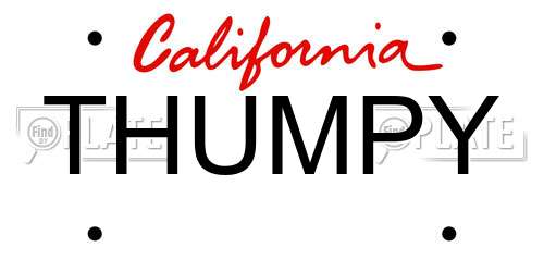 THUMPY California License Plate