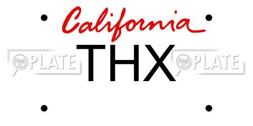 THX California License Plate