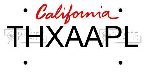 THXAAPL California License Plate
