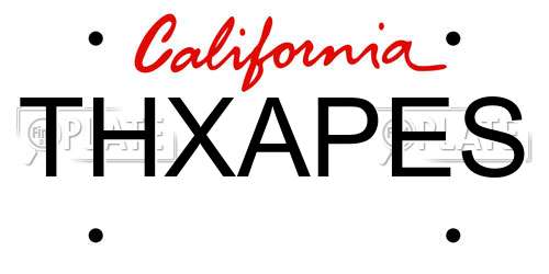 THXAPES California License Plate