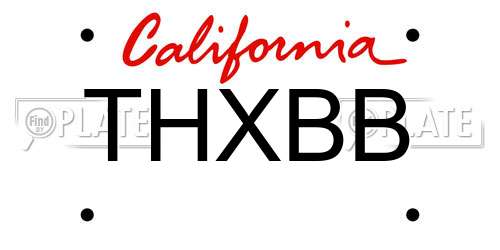 THXBB California License Plate