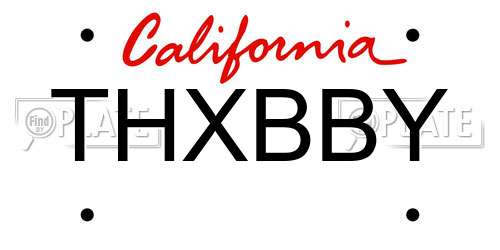 THXBBY California License Plate