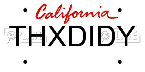 THXDIDY California License Plate