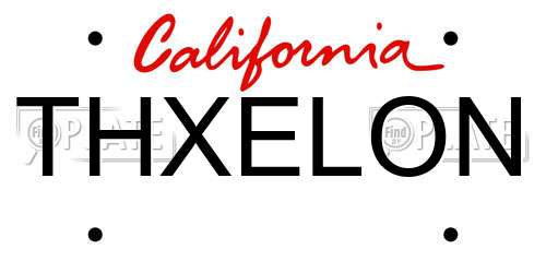THXELON California License Plate