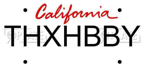 THXHBBY California License Plate