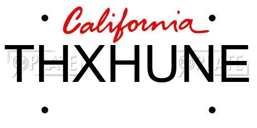 THXHUNE California License Plate