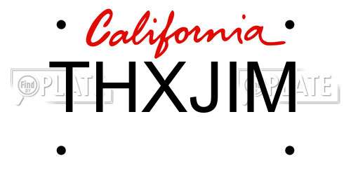 THXJIM California License Plate