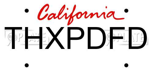 THXPDFD California License Plate