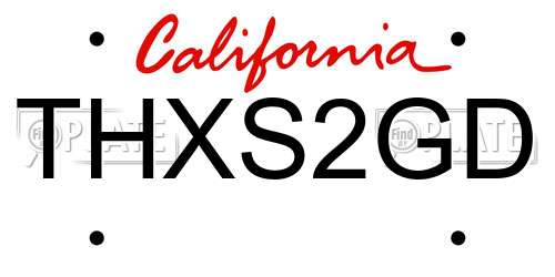 THXS2GD California License Plate