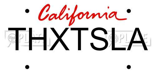 THXTSLA California License Plate