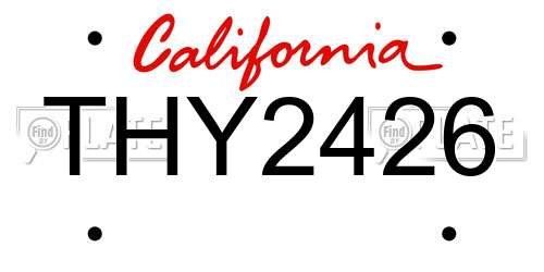 THY2426 California License Plate