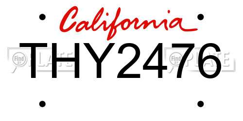 THY2476 California License Plate