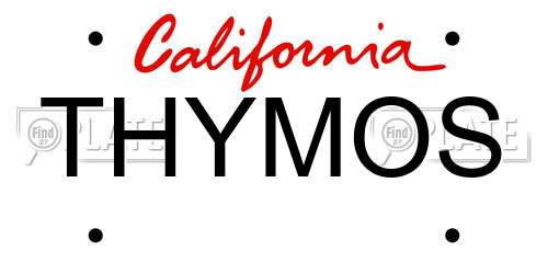 THYMOS California License Plate