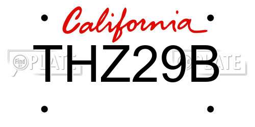 THZ29B California License Plate