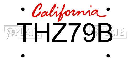 THZ79B California License Plate