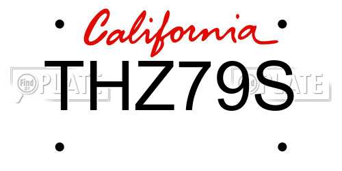 THZ79S California License Plate