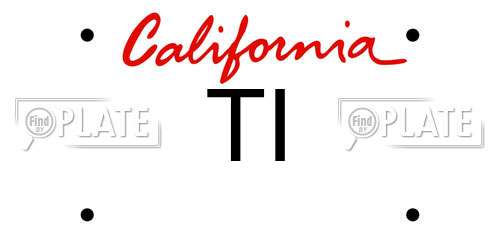 TI California License Plate