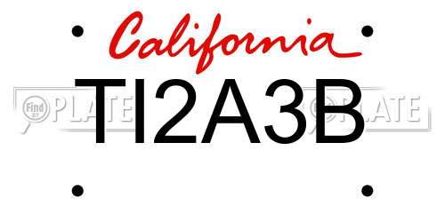 TI2A3B California License Plate