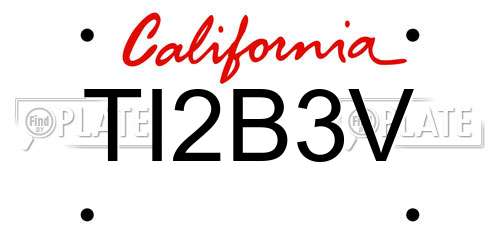 TI2B3V California License Plate