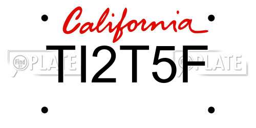 TI2T5F California License Plate