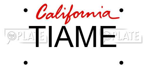 TIAME California License Plate