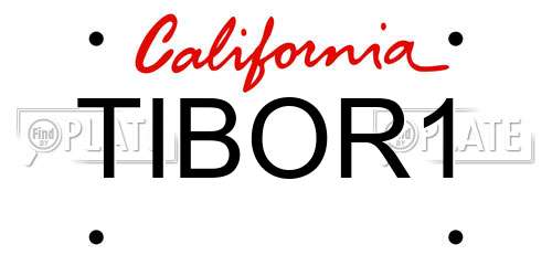 TIBOR1 California License Plate