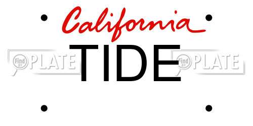 TIDE California License Plate