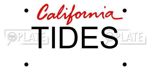 TIDES California License Plate