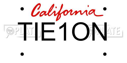 TIE1ON California License Plate