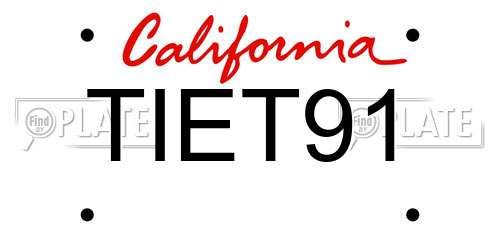 TIET91 California License Plate